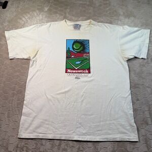 VTG 1996 Newsweek Champions Cup Adidas Shirt Sz XL USA Made YELLOWED Look